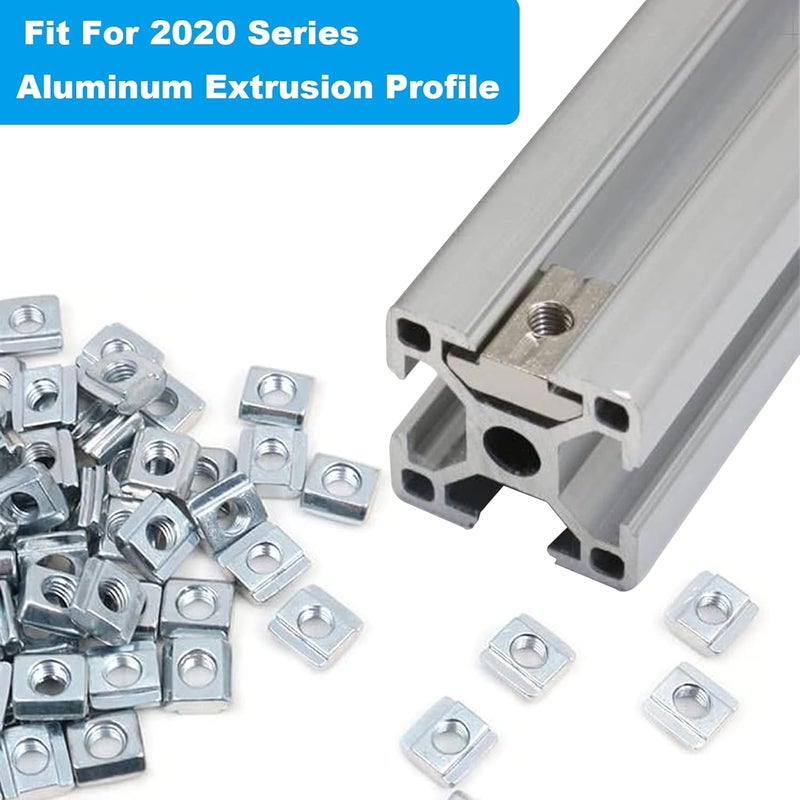 Yinpecly 100Pcs 2020 Series M5 Sliding T Nuts Metric M5 Thread Slide in T-Nut for 20x20 Standard 6mm T-Slot Aluminum Extrusion Profile - Image 4